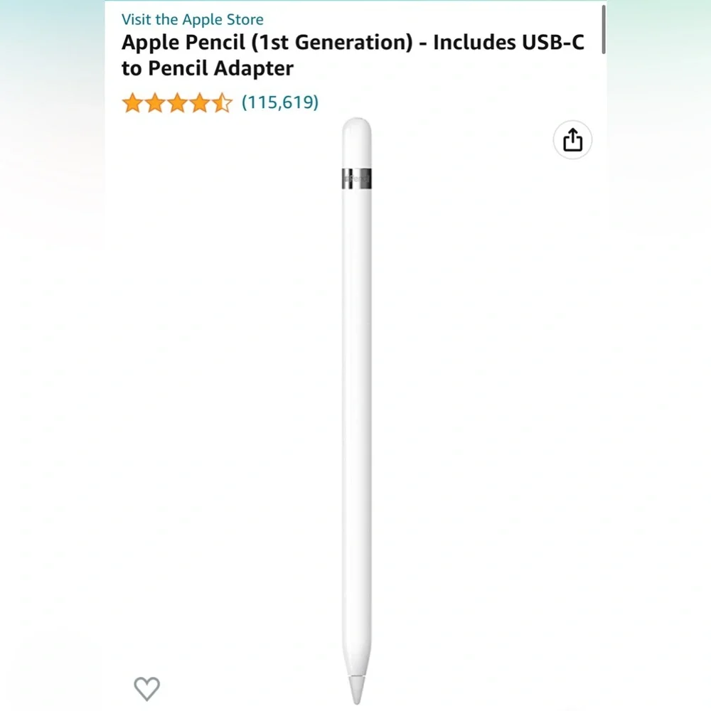 Apple Pencil (1st Generation) - Includes USB-C to Pencil Adapter